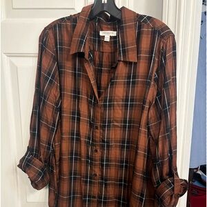Plaid Tunic from Beach Lunch Lounge, size XL, accordion pleats in the back